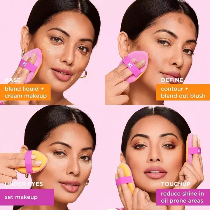 Real Techniques Miracle 2-In-1 Dual Sided Powder Puff Duo - Imagen 5