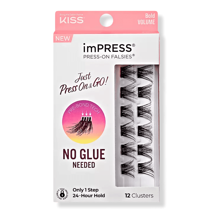 Kiss imPRESS Press-On Falsies Eyelash Clusters, Bold Volume