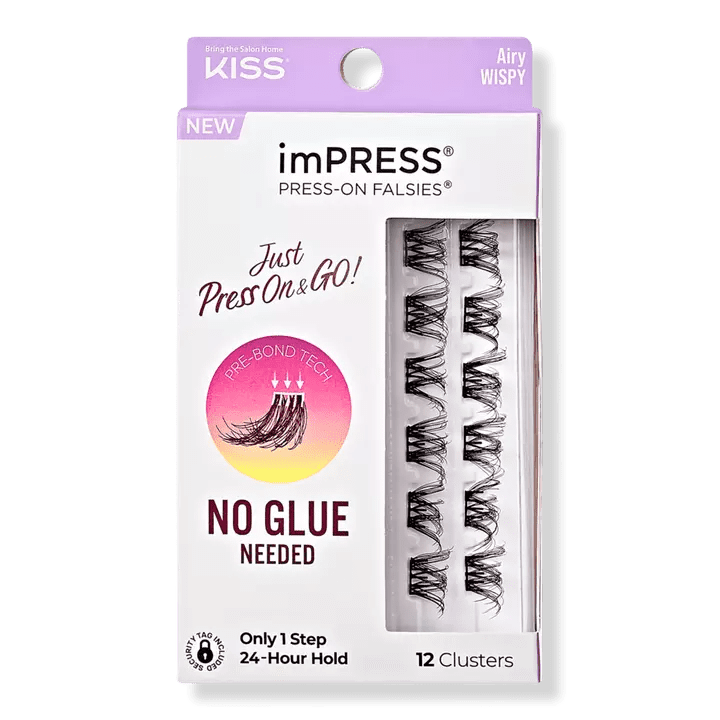 Kiss imPRESS Press-On Falsies Eyelash Clusters, Airy Wispy