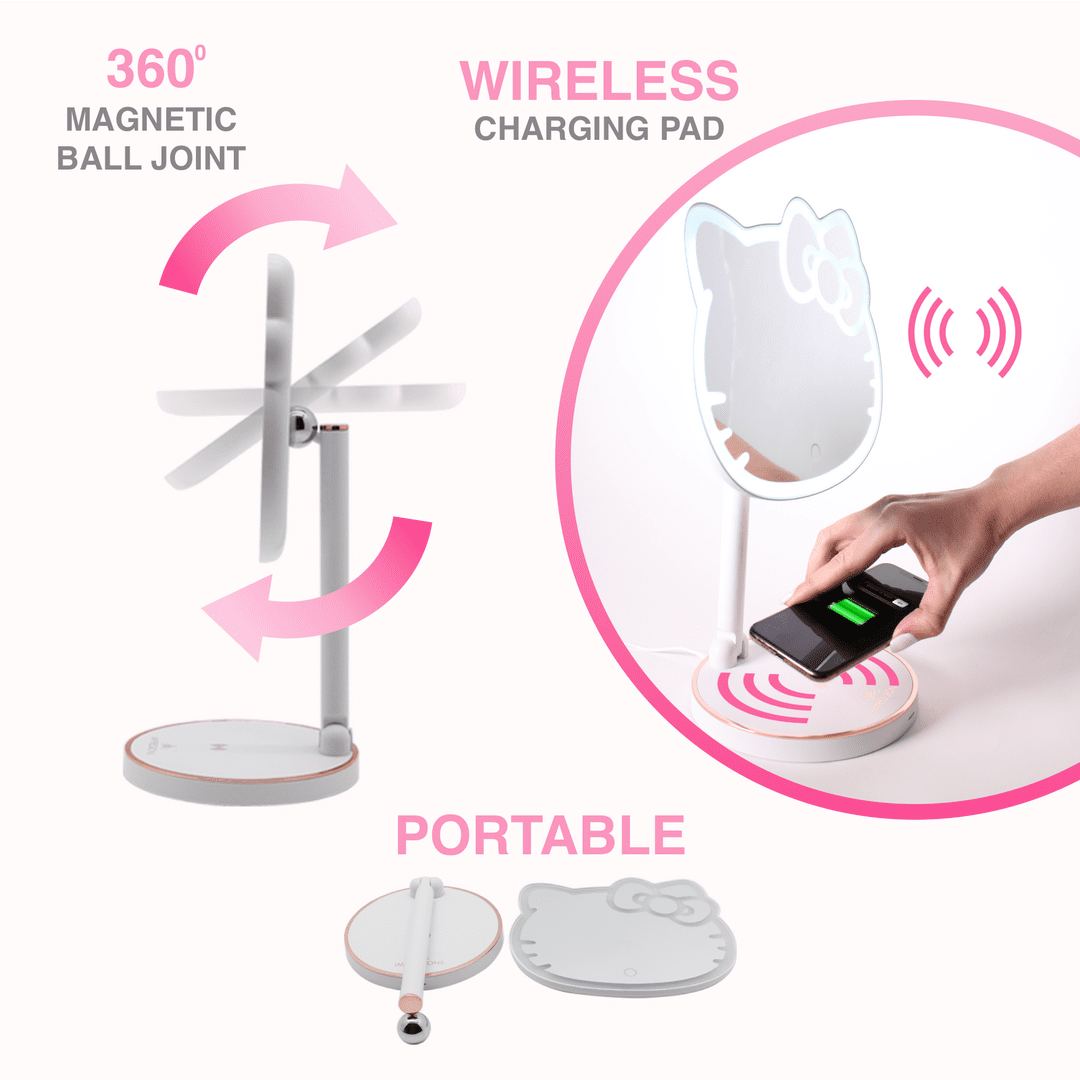 Impressions Vanity Hello Kitty Rechargeable Table Makeup Mirror - Imagen 7