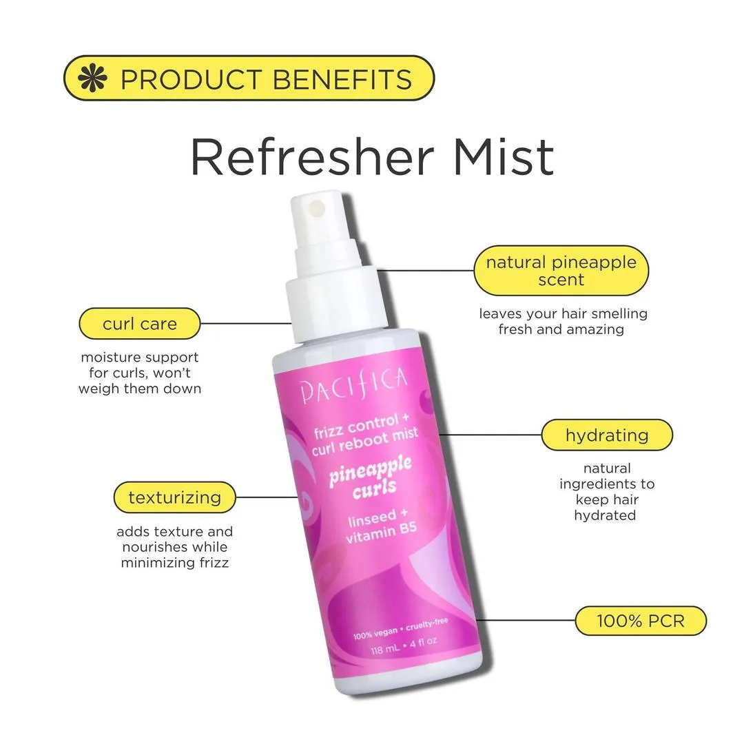 Pacifica Frizz Control & Curl Reboot Mist Pineapple Curls - Imagen 4