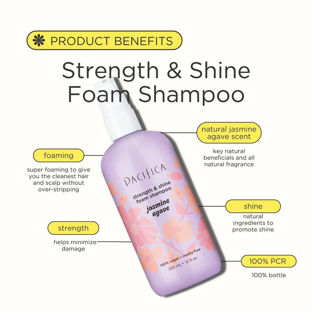 Pacifica Jasmine Agave Strength + Shine Foaming Shampoo - Imagen 3