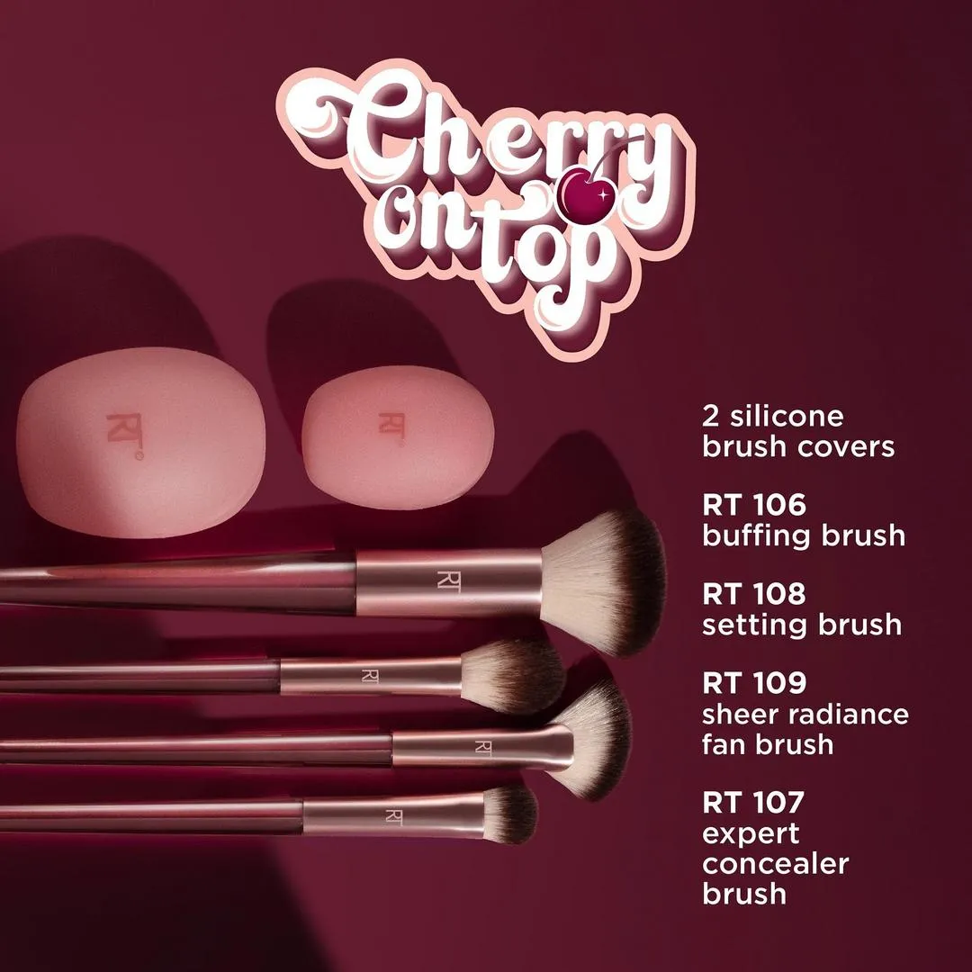 Real Techniques Cherry On Top A Brighter Hue Base Brush Set - Imagen 2