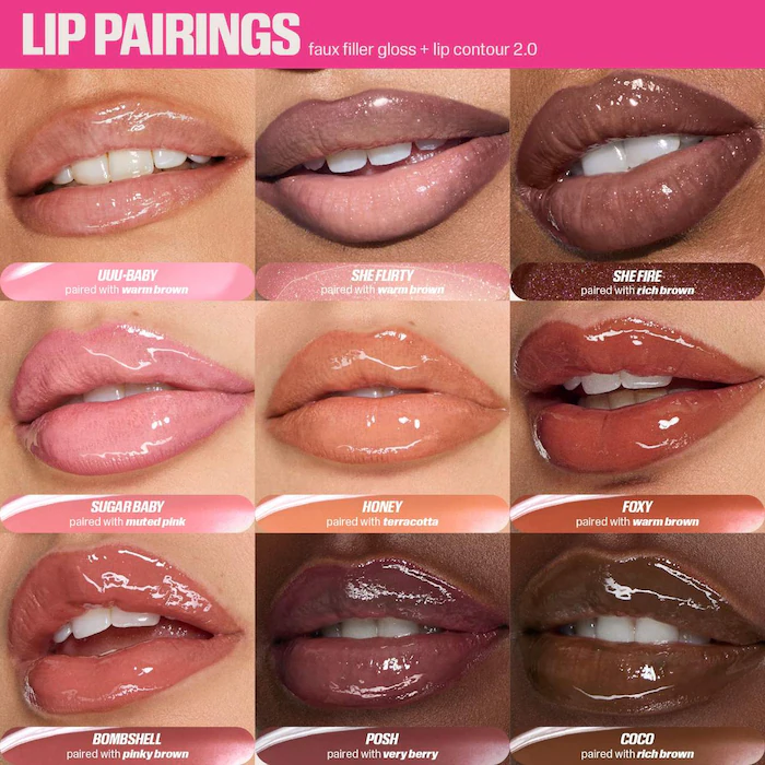 HUDA BEAUTY Faux Filler Shiny Non-Sticky Lip Gloss - Imagen 2