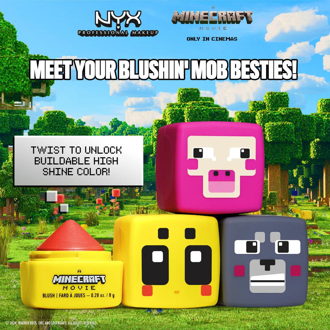 NYX Professional Makeup Limited Edition A Minecraft Movie Cheeky Mob Blush Balm - Imagen 5