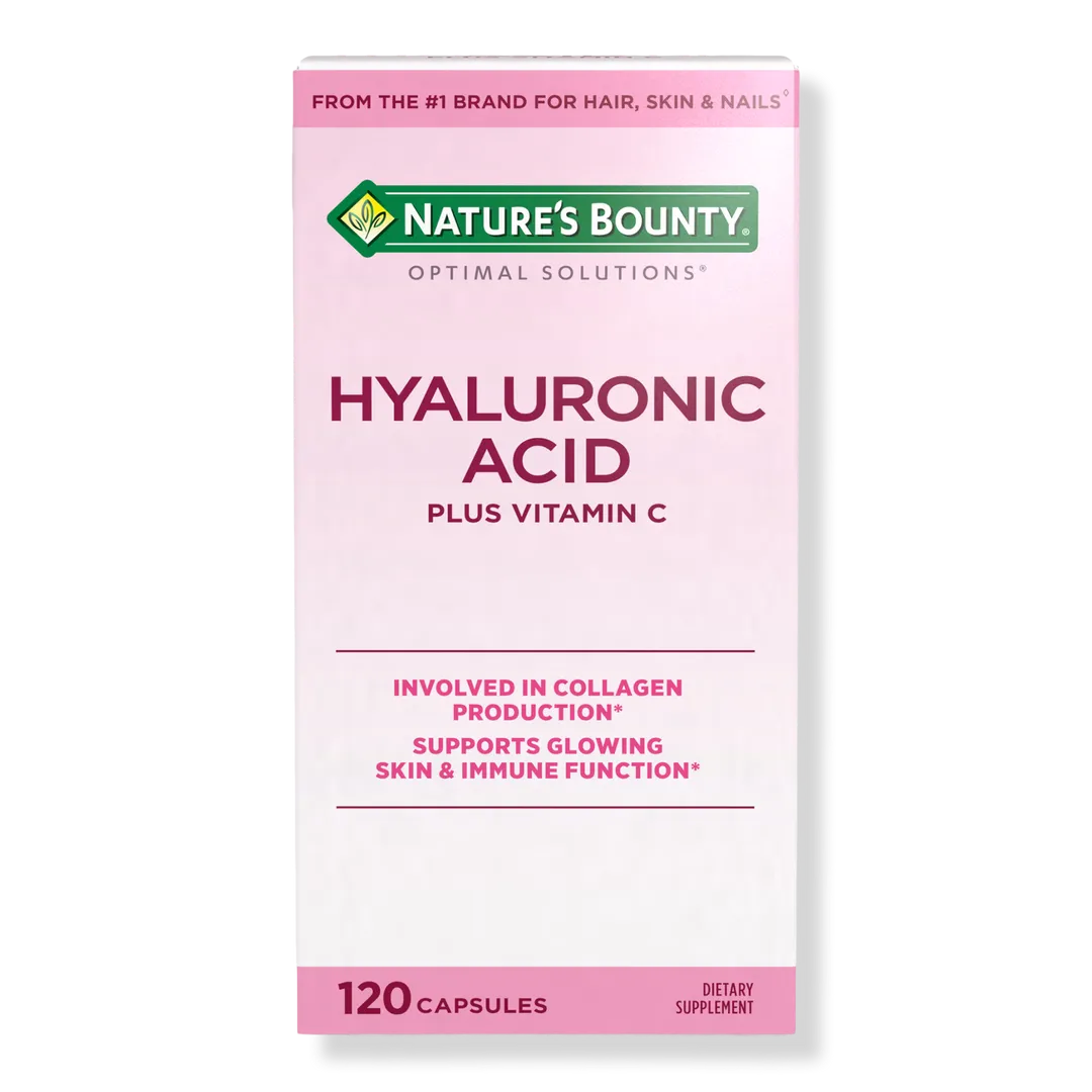 Nature's Bounty Hyaluronic Acid Plus Vitamin C Capsules for Glowing Skin
