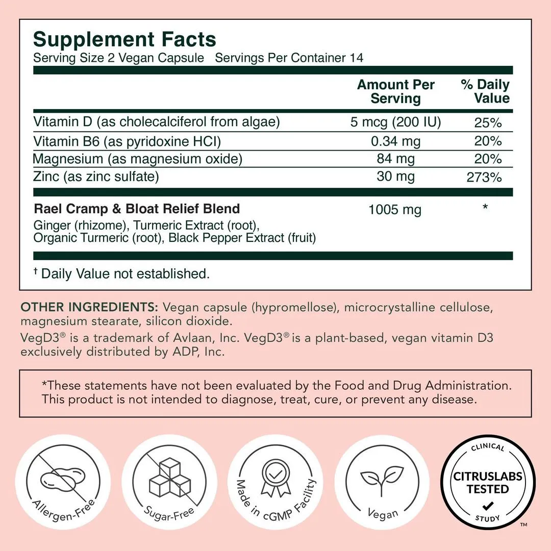 Rael PMS Cramp & Bloat Supplement - Imagen 2
