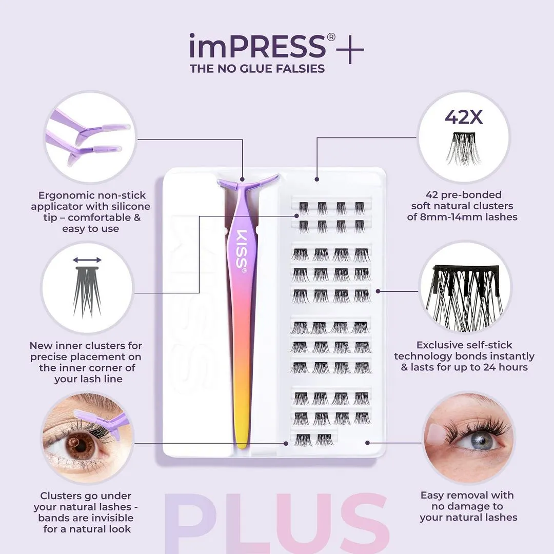 Kiss imPRESS+ Press On Self Adhesive Eyelashes - Imagen 6