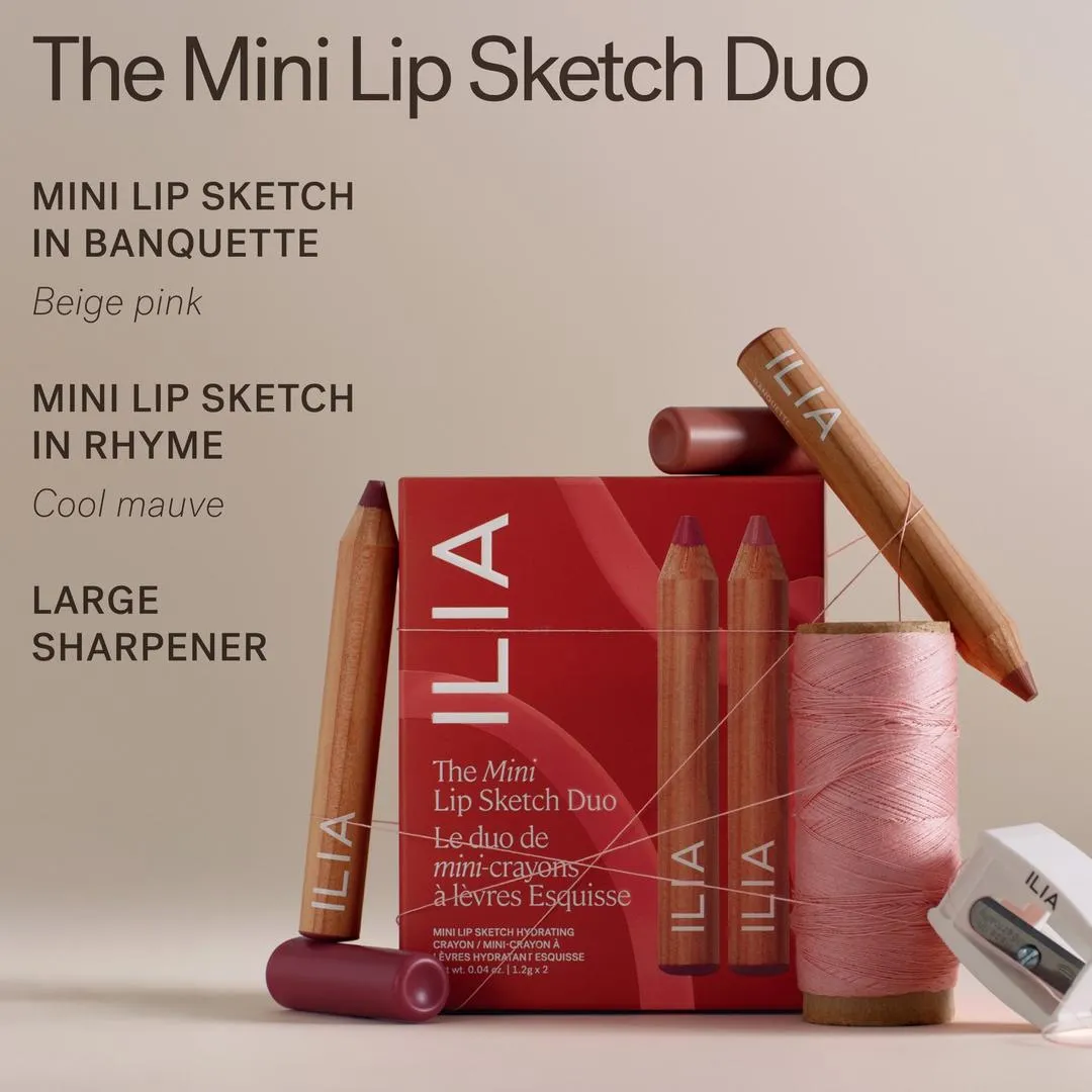ILIA The Mini Lip Sketch Duo - Clean Mini Lipstick + Lip Liner Set - Imagen 4