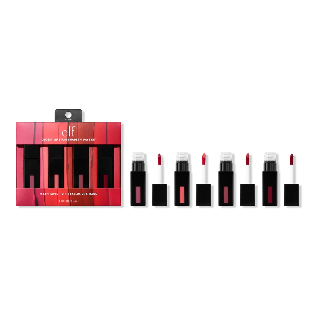 e.l.f. Cosmetics Glossy Lip Stain Shades 4 Days Kit