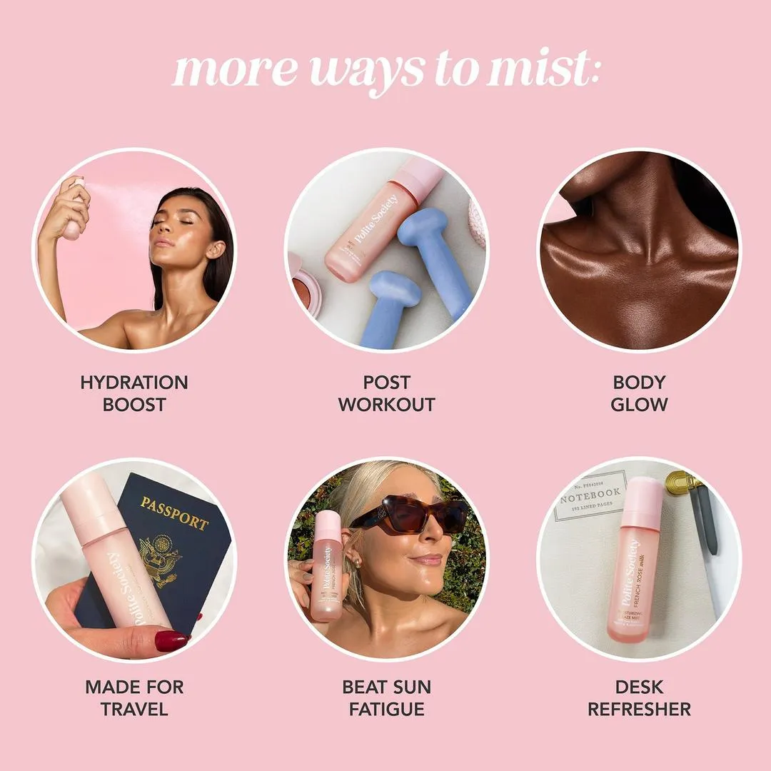 Polite Society French Rose Milk Moisturizing Glaze Mist - Imagen 4