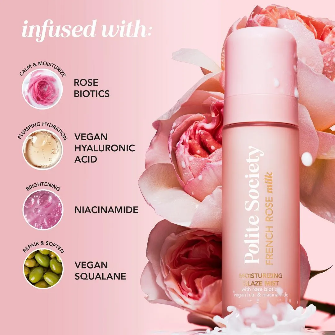 Polite Society French Rose Milk Moisturizing Glaze Mist - Imagen 2