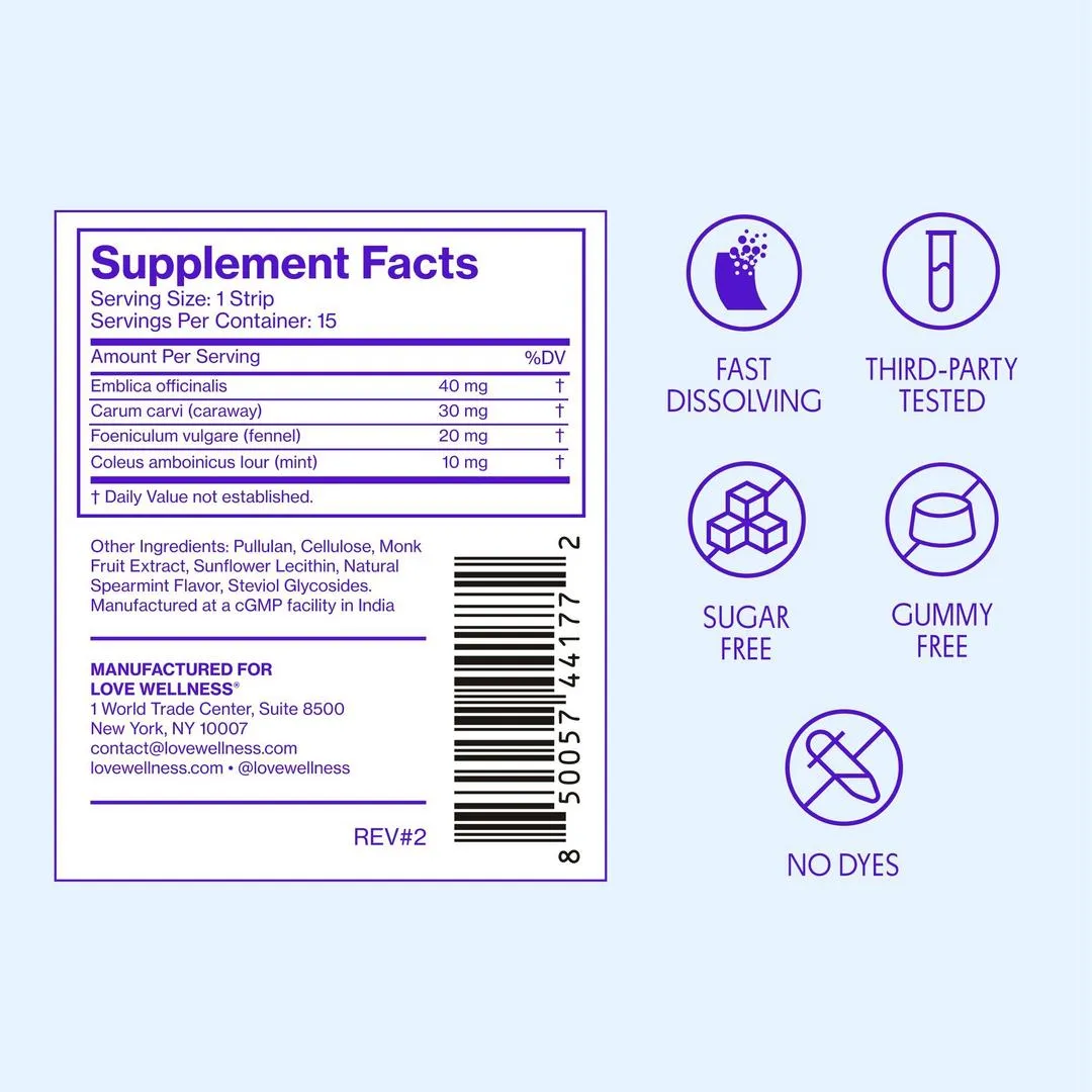 Love Wellness BLOAT Quick Melt Strips - Imagen 4