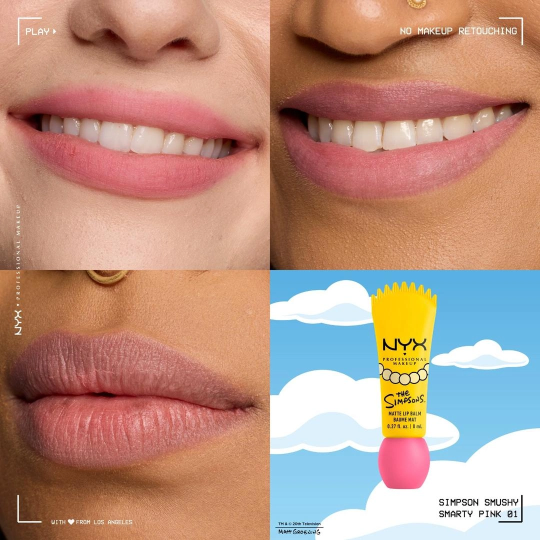 NYX Professional Makeup Simpsons Collab Smushy Matte Lip Balm - Smarty Pink - Imagen 2
