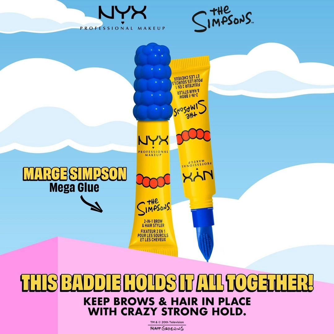 NYX Professional Makeup Simpsons Collab Marge Mega Glue 2-in-1 Brow & Hair Styler - Imagen 5