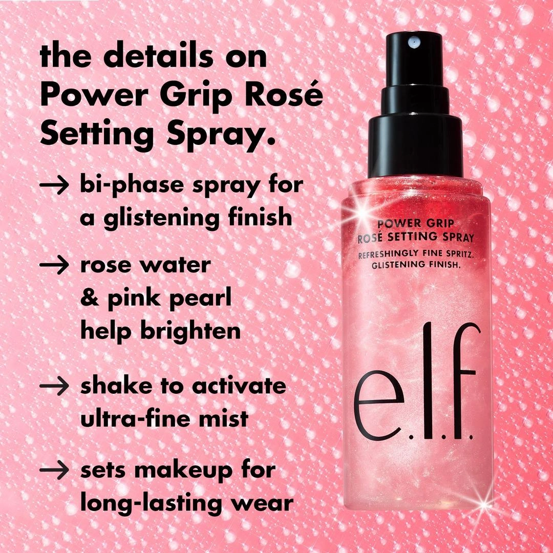 e.l.f. Cosmetics Power Grip Rosé Setting Spray - Imagen 2