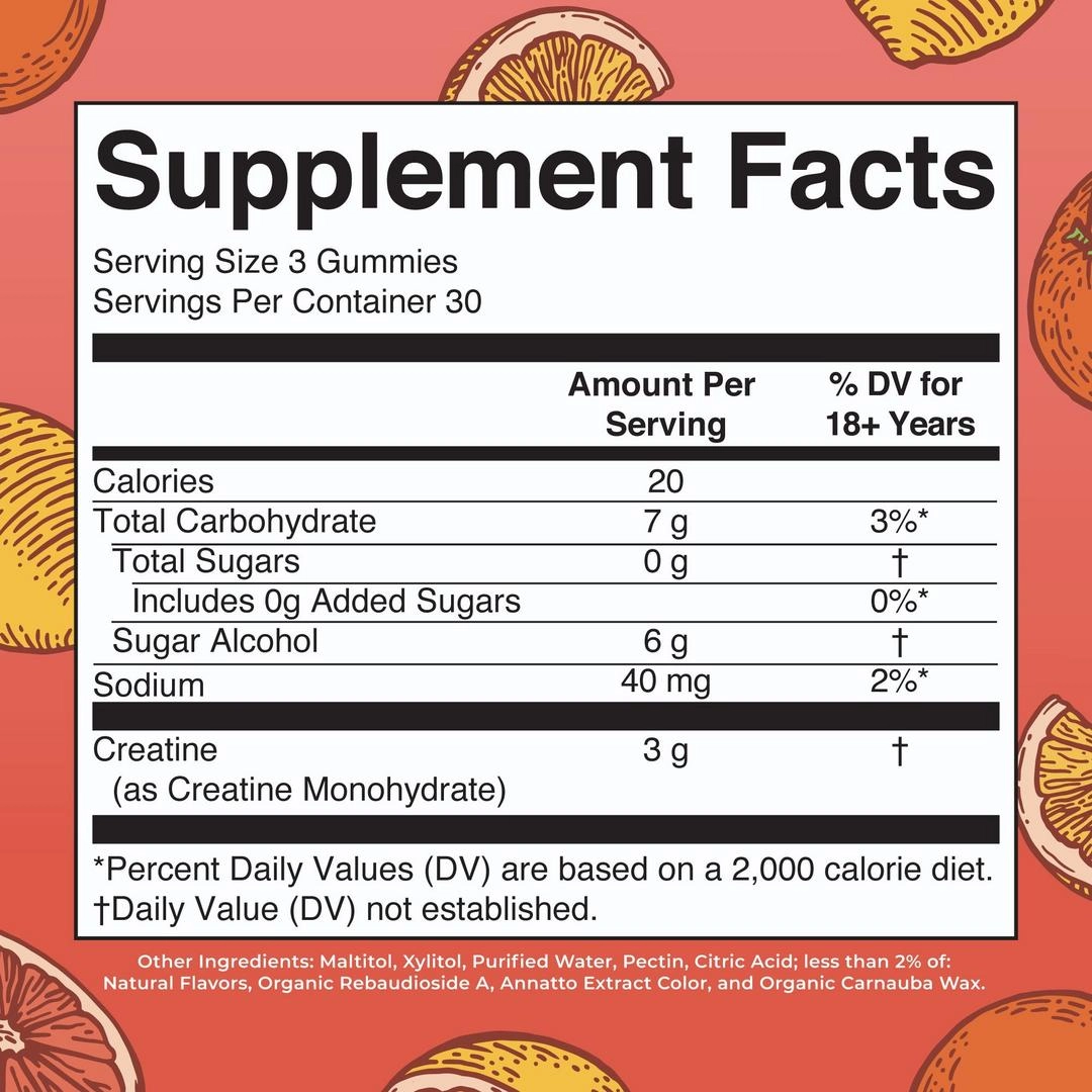 MaryRuth's Creatine Gummies Tangerine Citrus - Imagen 2