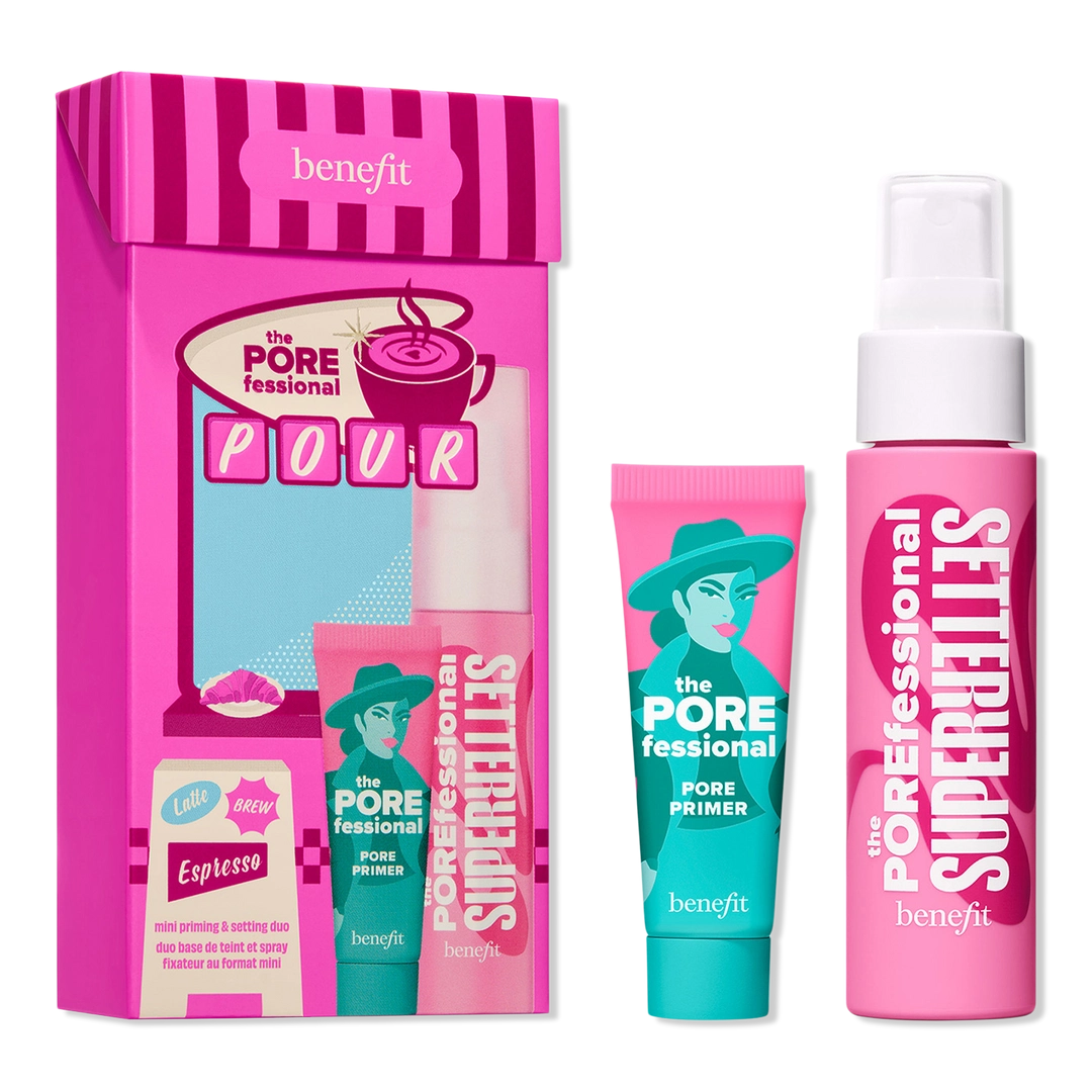 Benefit Cosmetics The POREfessional Mini Primer & Setting Spray Duo Pore-Blurring Makeup Prep Set