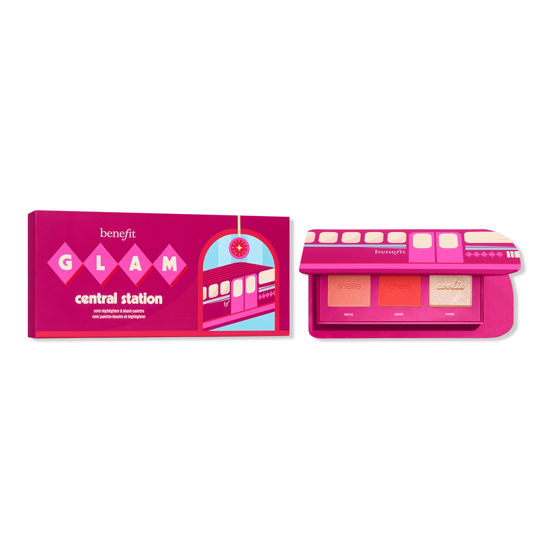 Benefit Cosmetics Glam Central Station Mini Cheek Palette Blush & Highlighter Gift Set