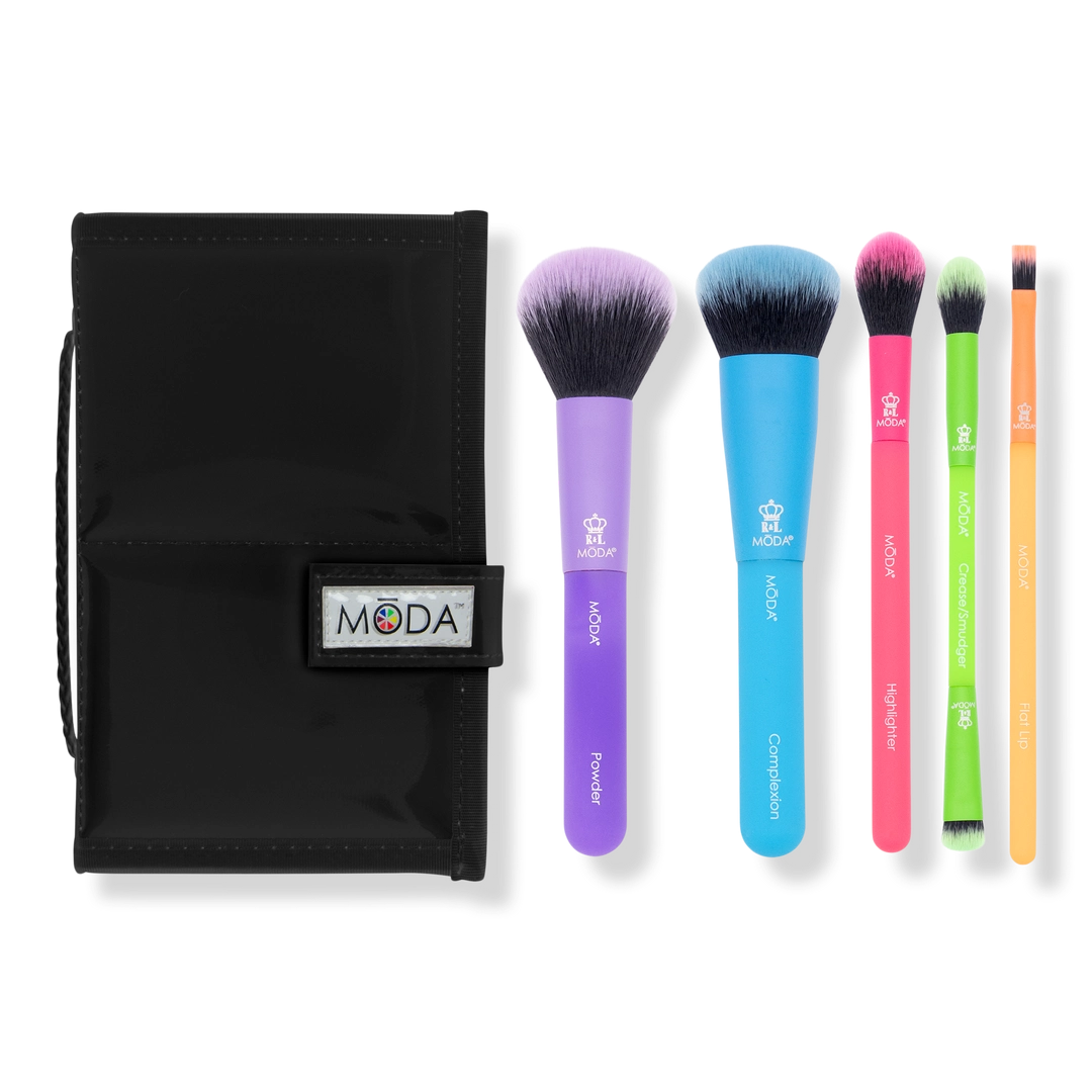 MŌDA Totally Electric Complete Face Flip Makeup Brush Kit