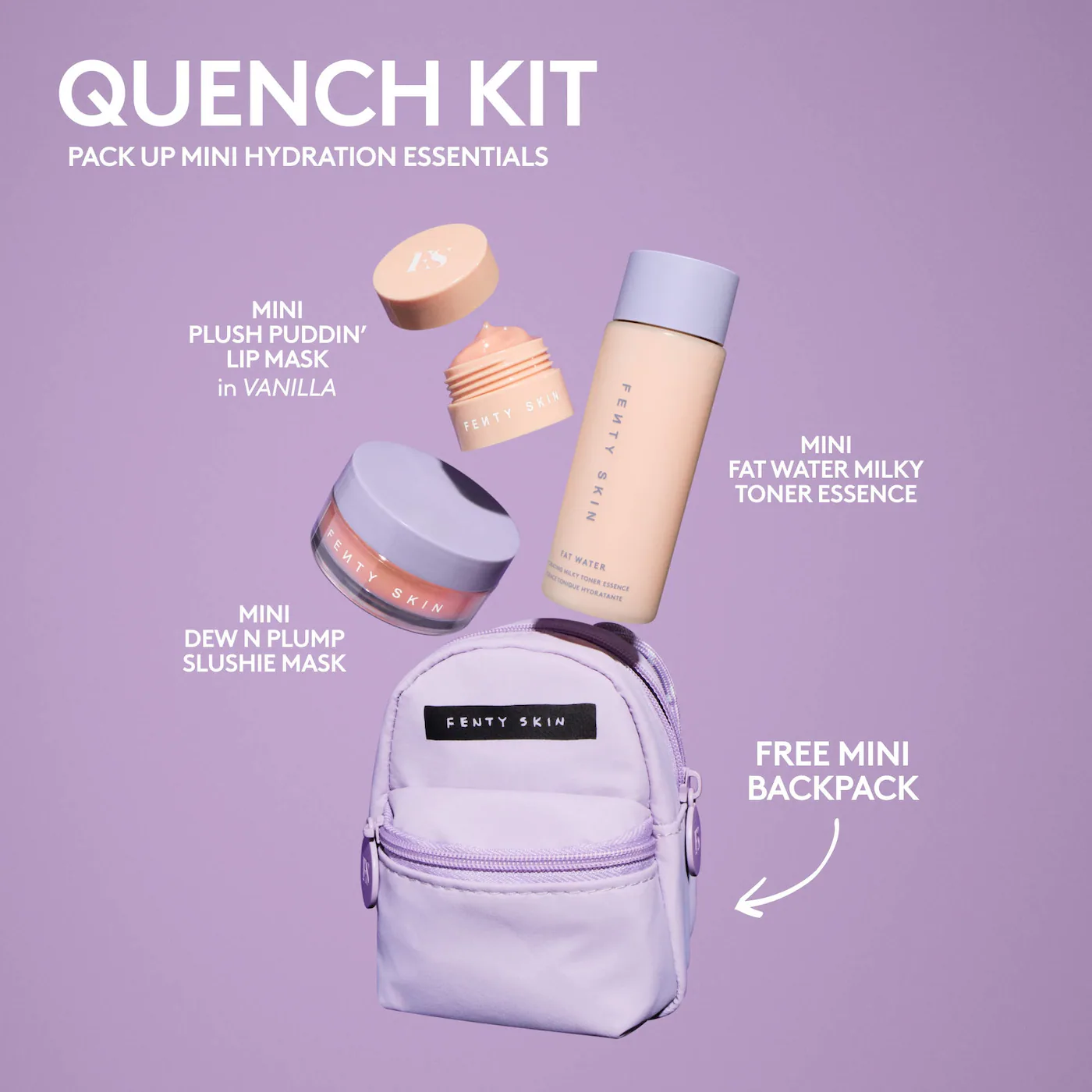 Fenty Beauty by Rihanna Quench Kit Mini 3-Piece Hydrating Skincare Set + Bag - Imagen 3