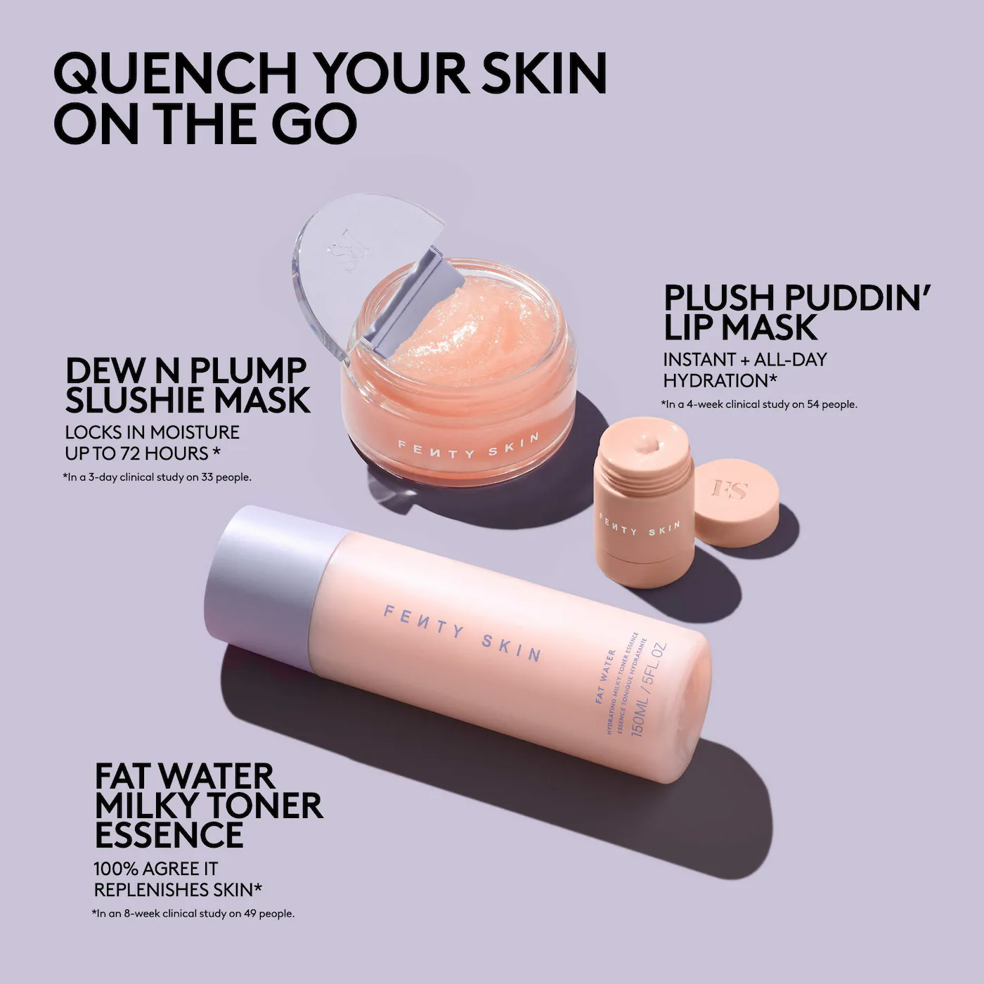 Fenty Beauty by Rihanna Quench Kit Mini 3-Piece Hydrating Skincare Set + Bag - Imagen 2